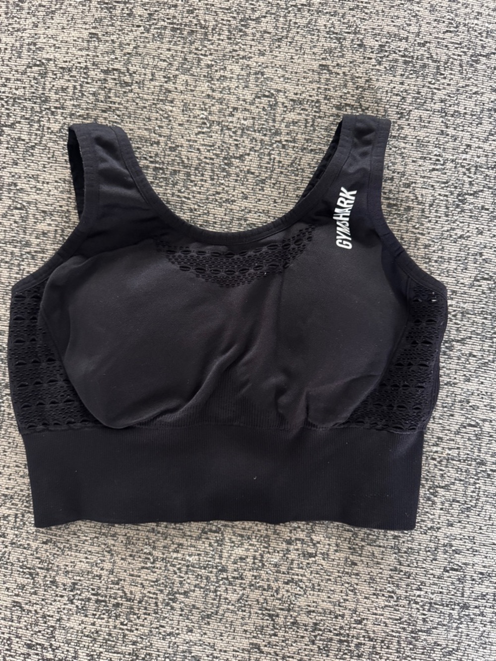 Gymshark Black Seamless Scoop Sports Bra with Logo